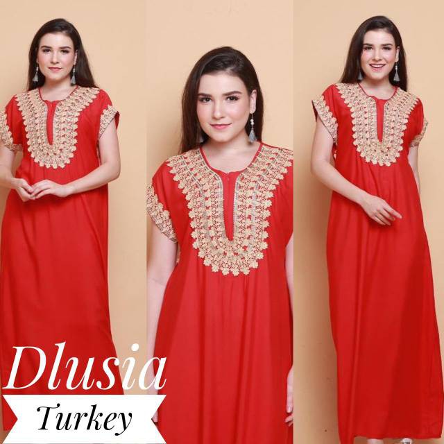 Dress Wanita Anggun Feminim SEXY adem   DASTER ARAB DLUSIA TURKEY NEW