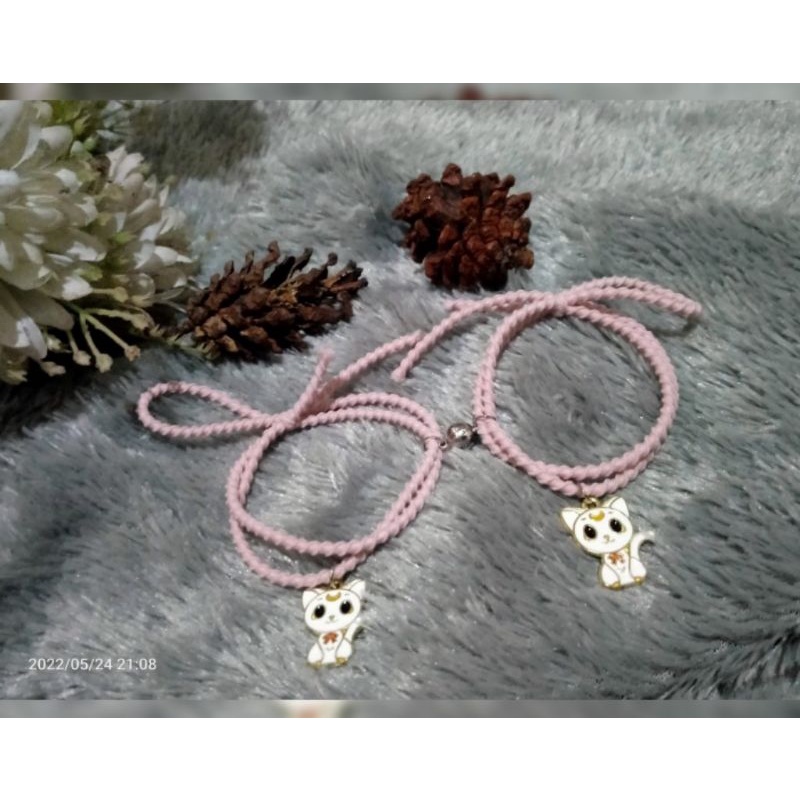 2[pcs]Gelang couple enamel CAT Putih