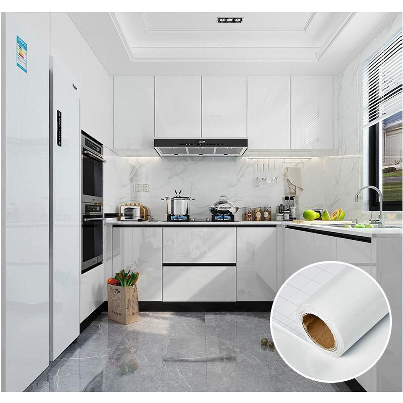 Stiker Lemari Dapur Kitchen Set Dapur Warna Putih Glossy Anti Minyak Dan Anti Panas Api Wallpaper