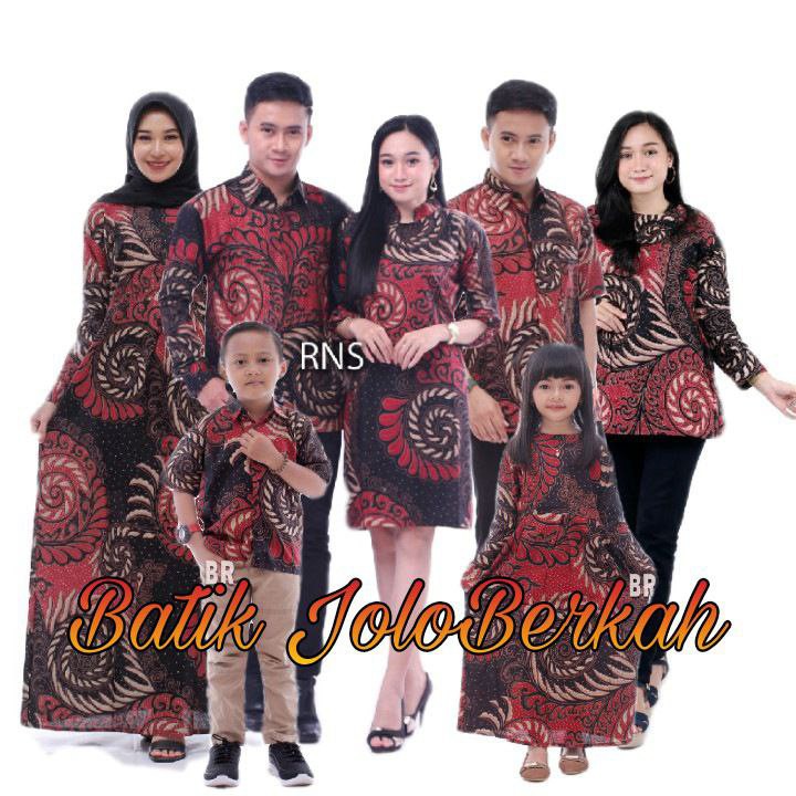 Harga Gila Promo Batik Couple Keluarga Sarimbit Sania Ruffle Batik Ori Ndoro Jowi Motif Pusar Merah pBV5ao3Hy9glDwA