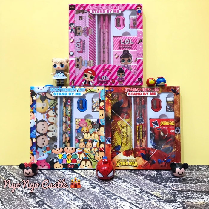 

(TERLARIS) Stationary Set Medium 7in1 Peralatan Tulis Anak LOL Surprise Spiderman