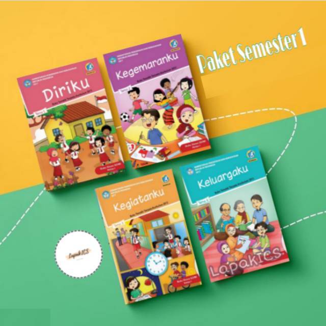 Paket Buku SD Kelas 1 Semester 1 dan Semester 2 Tematik Kurikulum 2013 Revisi 2017-2018 Kurtilas
