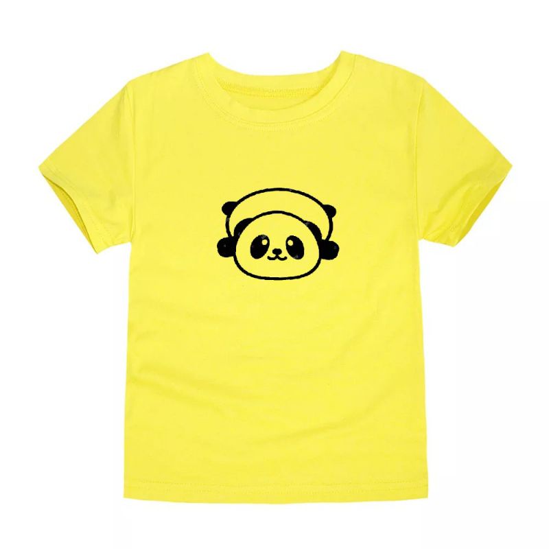 Hokyshop92 Kaos Anak Distro Panda Lengan Pendek Baju Oblong Anak Unisex Tshirt Kids Atasan Cod