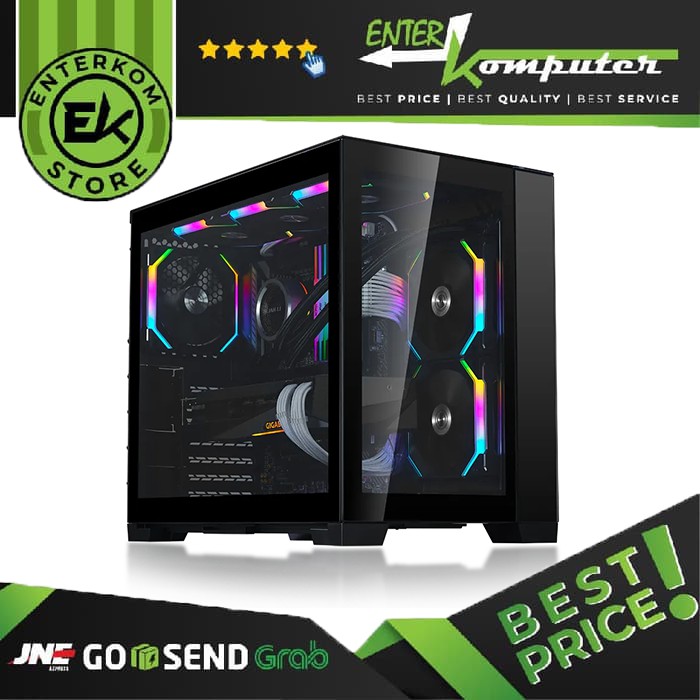 Lian Li O11 Dynamic Mini Black Tempered Glass Front Left Shopee Indonesia