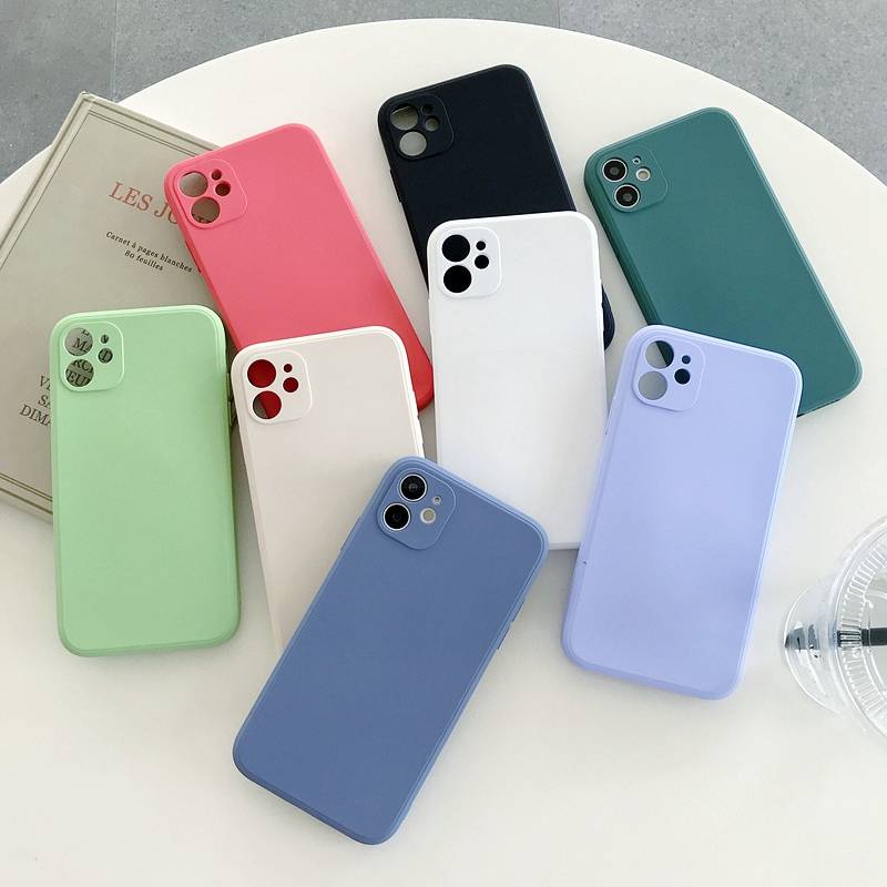 Soft Case Silikon TPU Warna Polos Untuk iPhone 11 Pro MAX 6 6s 7 8 Plus X XS SE 2020 2022 SE3