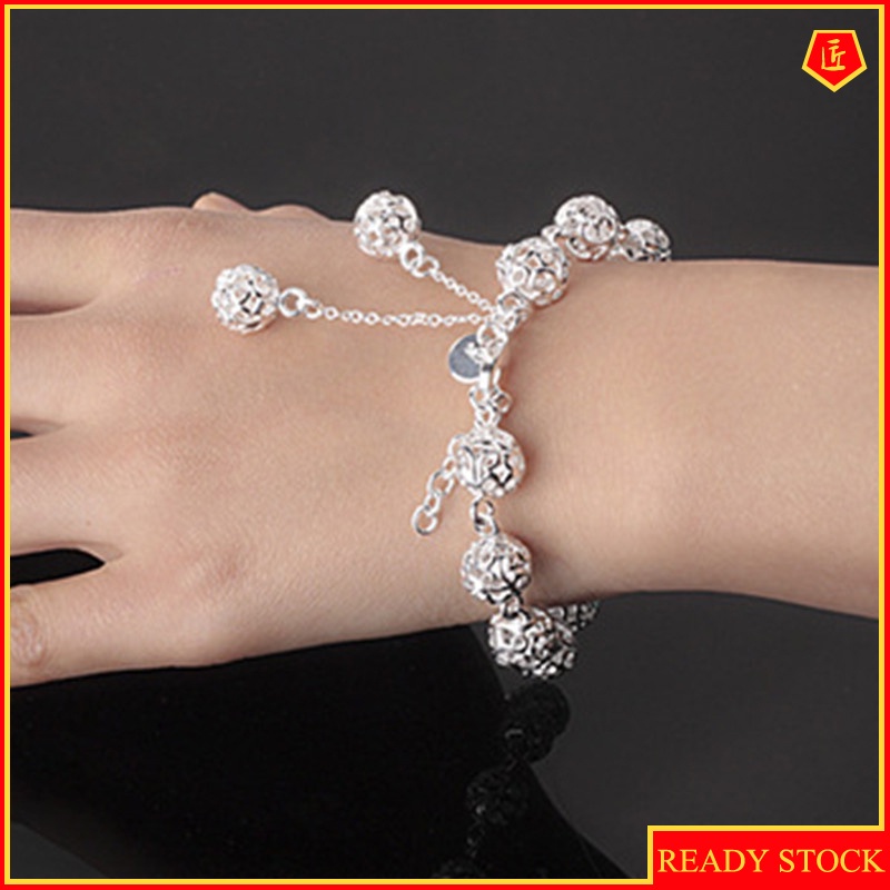 [Ready Stock]Silver Hollow Exquisite Ball Bracelet