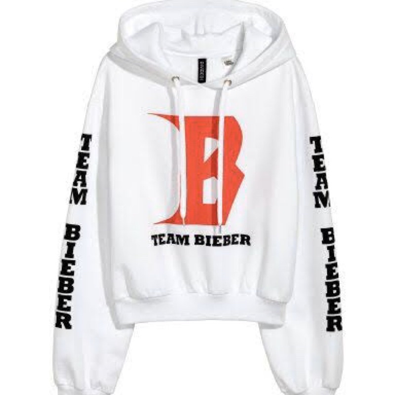 H&M ORIGINAL WHITE TEAM BIEBER JUSTIN STADIUM PURPOSE TOUR HOODIE JACKET SWEATER HNM