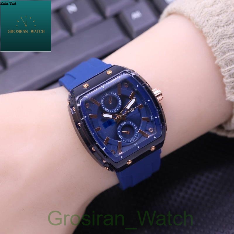 JAM TANGAN WANITA/PRIA MEWAH ELEGAN KEKININIAN TERBARU KW PREMIUM GRADE ORI TAHAN AIR STRAP RUBBER L-56 [G_W]