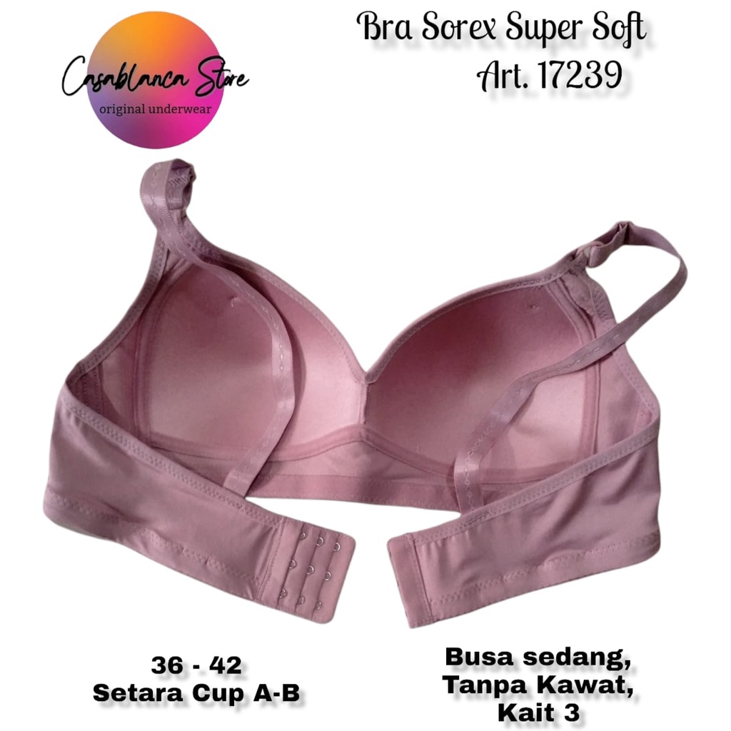 BH SOREX SUPER SOFT ART. 17239 Tanpa Kawat, Busa Sedang, Kait 3