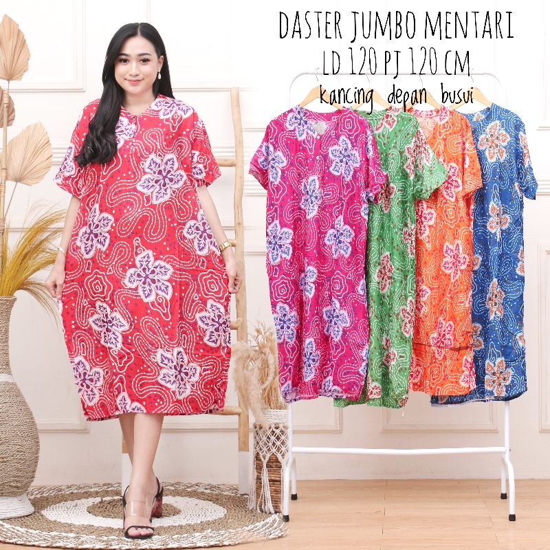 DASTER JUMBO ODREA NICOLETTA DADA KANCING BUSUI BIG SIZE RAYON HALUS ADEM LENGAN PENDEK-DSJ MENTARI