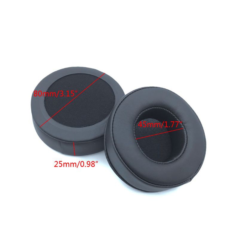 Vivi 2pcs / 1 Pasang Bantalan Telinga Headphone Universal 80mm Kualitas Tinggi