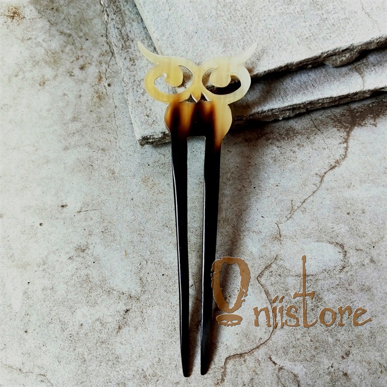 Hair pin aksesoris rambut bahan tanduk asli handmade/tusuk konde unik
