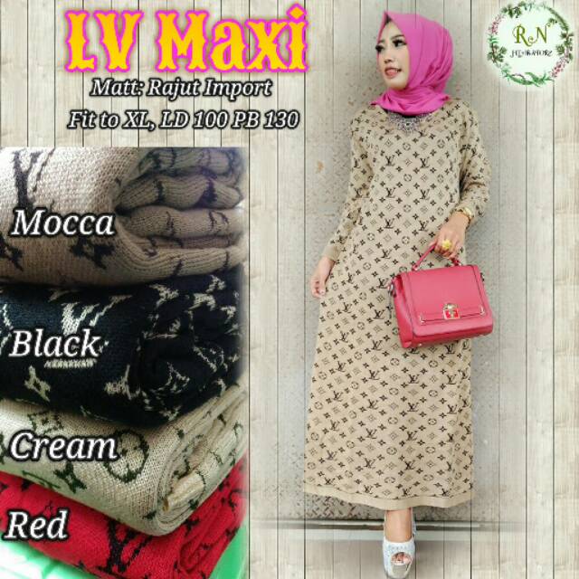 LV Maxi dress rajut import