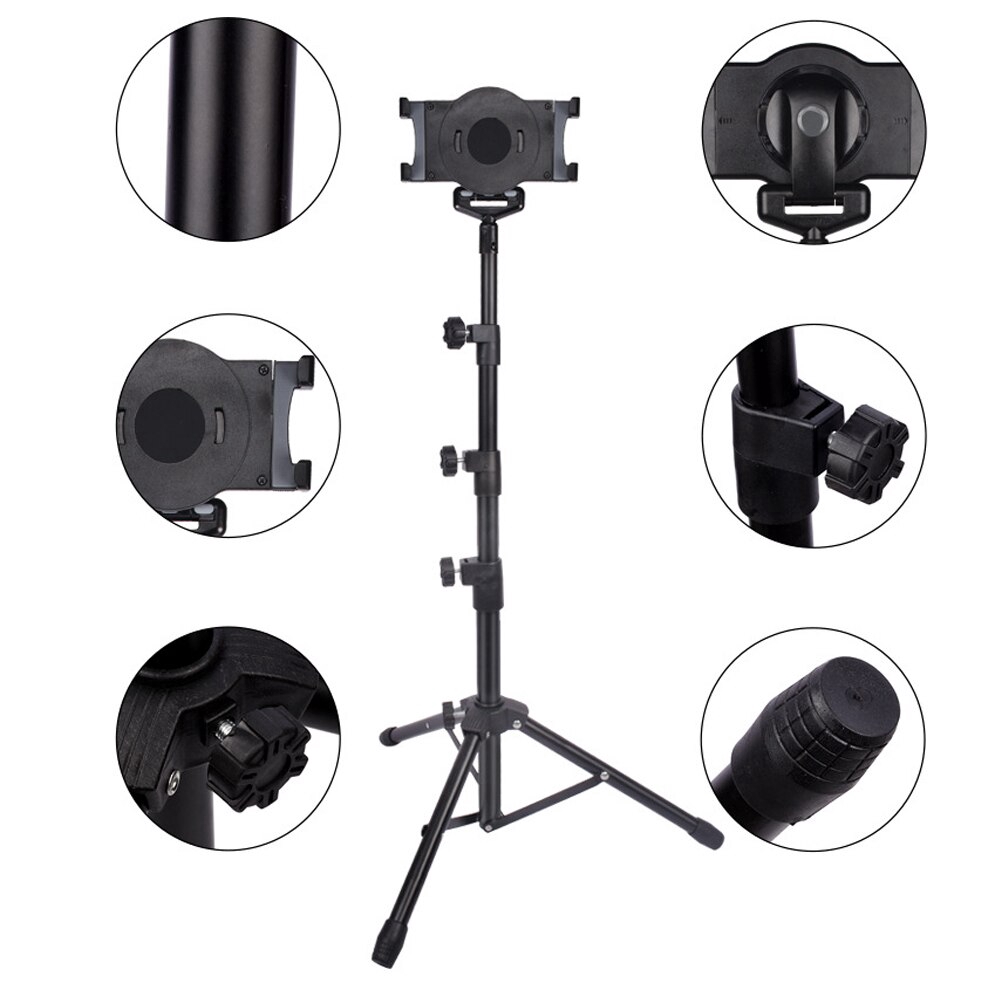 Floor tripod   150 cm tripod    tablet support    Metal telescopic tripod     Can be rotated and adjusted   Telescopic adjustable tripod   Music score tripod   Speech tripod   Suitable for 7-11 inches    For Ipad Air Mini 2 3 4 Samsung    For IPAD Pro 11