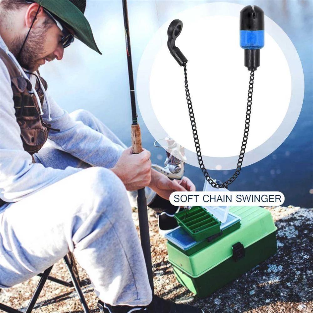 Lanfy Ayunan Pancing Outdoor Mancing Rantai Metal Alat Pancing Ada Lampu Fishing Tackle Indikator Alat Indikator Rantai Gantungan Ayun