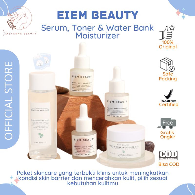 EIEM Beauty Water Bank Moisturizer Brightening Niacinamide Hyaluronate BABY FACE ACNE FREE SERUM ACT