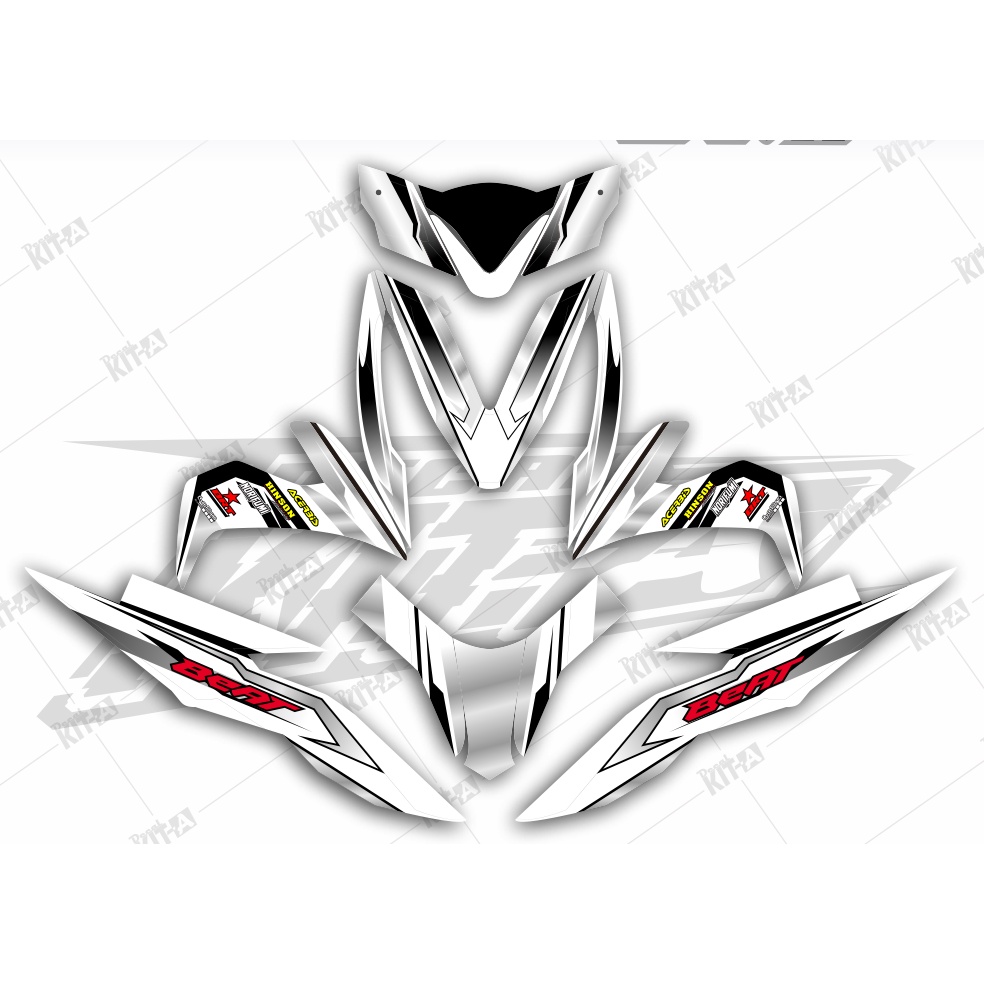 Decal Sticker Honda Beat Esp Dekal Striping Honda Beat 2018 Merah Racing Full Body