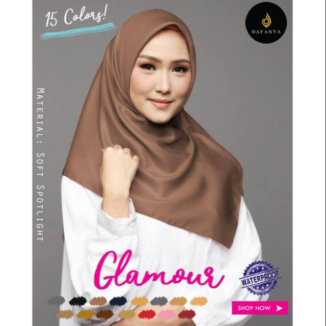 Hijab Segi Empat Glamour Waterproof