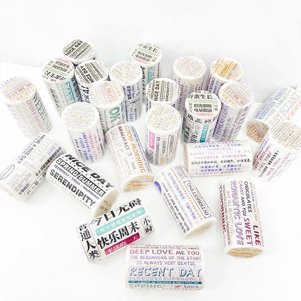 Mxbeauty Huruf Majalah Inggris Tape Kreatif DIY Scrapbooking Tangan Akun Masking Tape Alat Tulis Pita Perekat Dekoratif