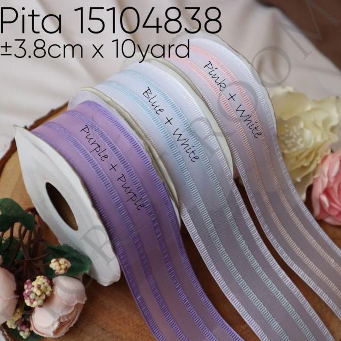 

Premium Product!!! Pita 15104838 3.8Cm X 10Yard- Ribbon - Handbouquet - Kado - Hadiah - Paling Diminati