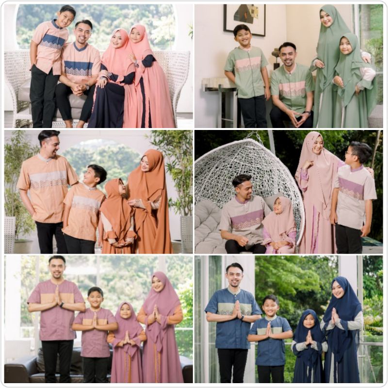 Raya Series Sarimbit Lebaran Family Set Althaff × Nurida - Koko Couple Ayah anak - Gamis Syar'i set 