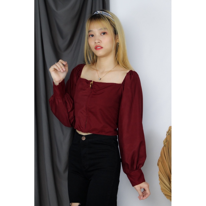 RX Fashion - Blouse Crop Zipper Twistcone -R1