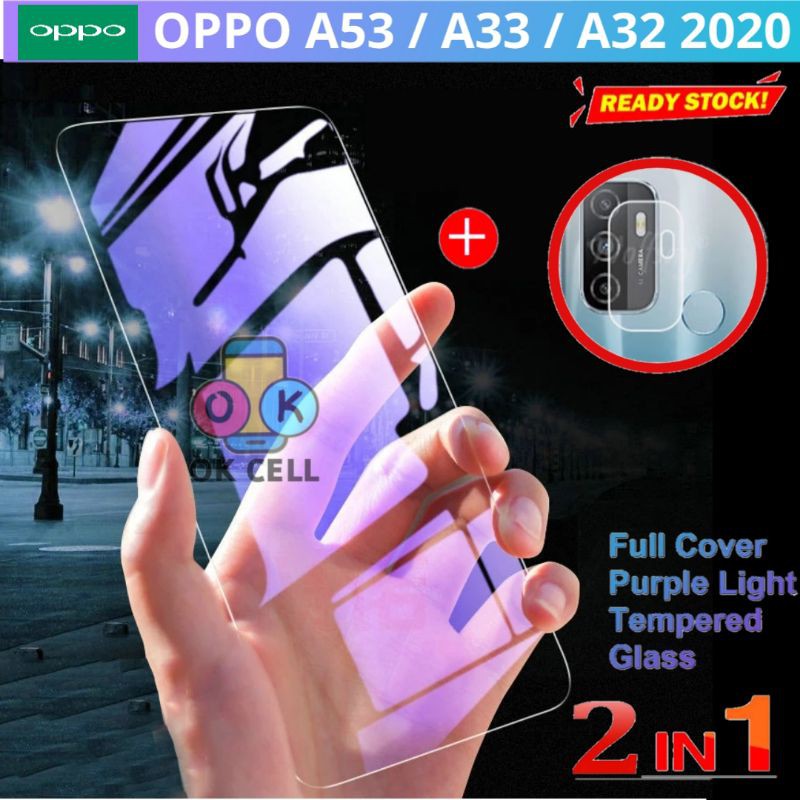 2in1-Tempered Glass Anti Gores Blue Light A53 A33 A32 TG Anti Gores Radiasi Screen Protector Premium