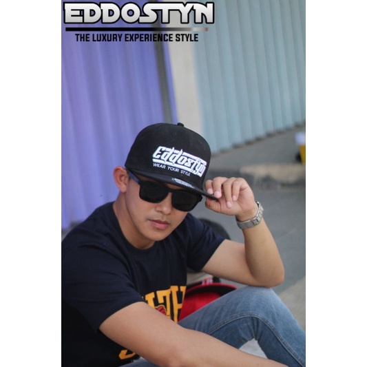 Topi Pria Dewasa Snapback Hip HopOriginal Distro Premium EDSTN Unisex Full Black Wear Your Style