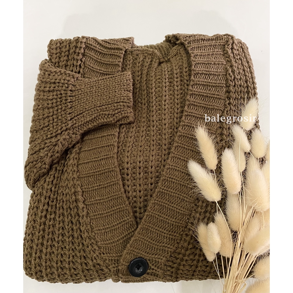 [COD] Nakara Cardigan Rajut Premium Malika Crop Nacara Cardi 3 GATE TEBAL-3 GATE  BRONZE