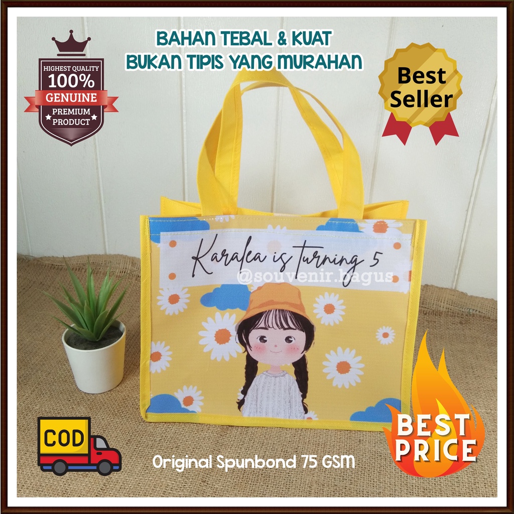 Nama Satu satu nama tamu di tiap tas special name di bag custom souvenirbagus senna goodie bag tas ultah promosi party