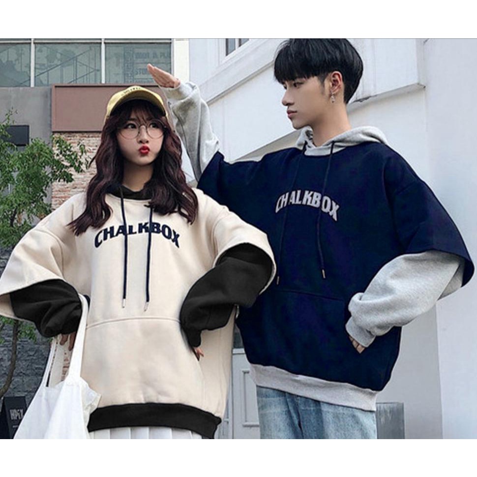 CHALKBOX Hoodie Sweater Oversize Pria Wanitta Atasan Jacket Model Terbaru Gaya Kasual Ala Korean