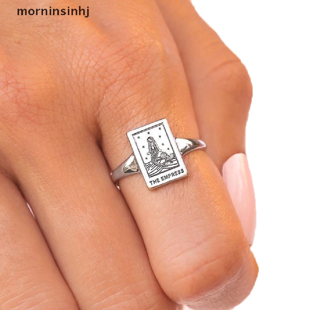 Cincin Terbuka Adjustable Model Kartu Mortarotbulanmatahari Untuk Wanita