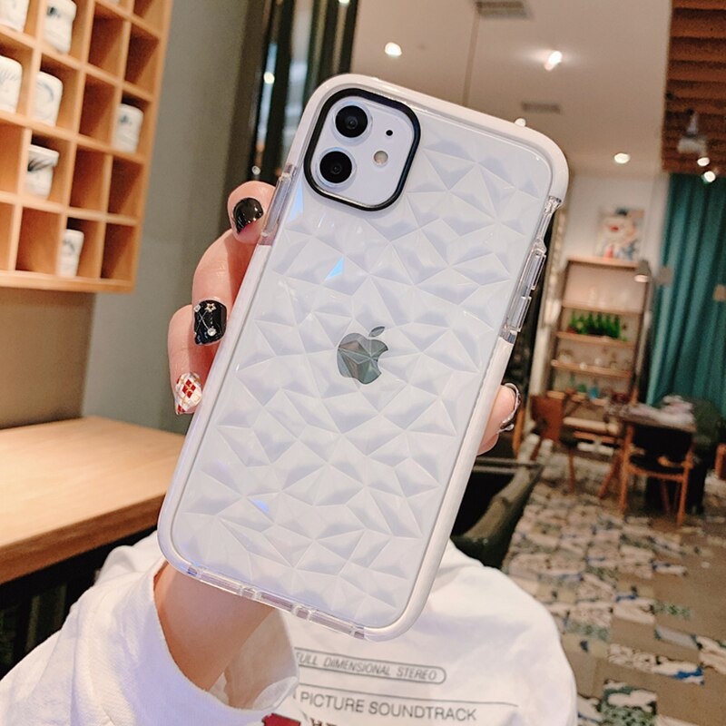 Case Kristal Transparan Motif Berlian 3D Untuk IPhone 11 12 14 13 Pro Max 14 Plus