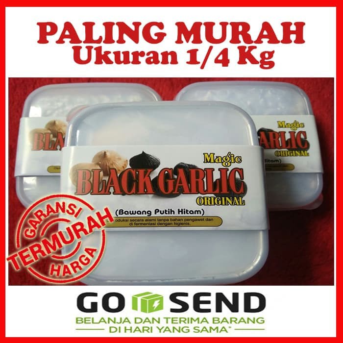 

BAWANG PUTIH HITAM TUNGGAL 1/4 KG -BLACK GARLIC- BAWANG HITAM LANANG