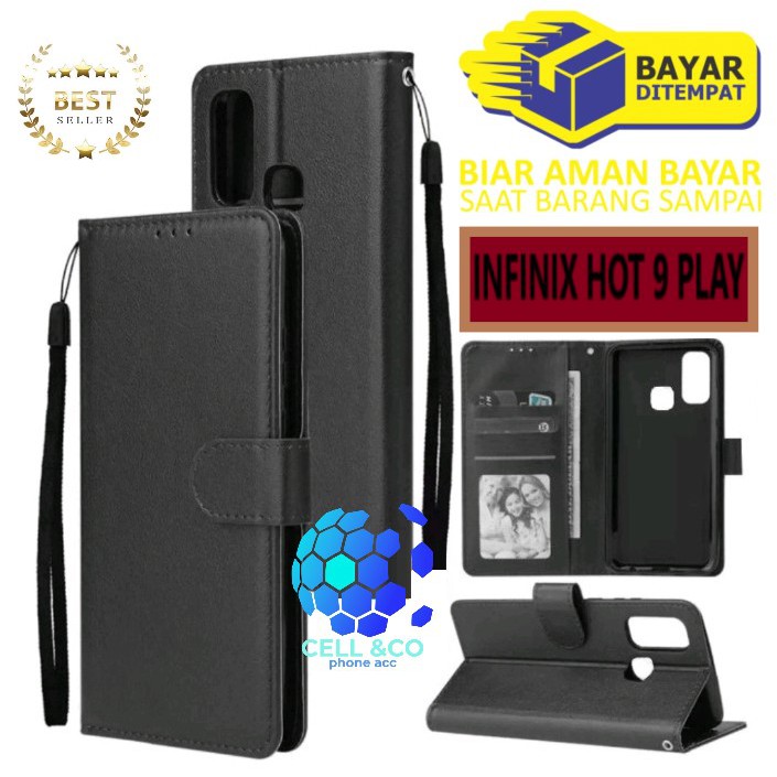 Flip cover INFINIX HOT 9 PLAY Flip case buka tutup kesing hp casing hp flip case leather wallet