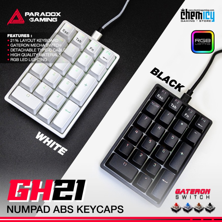 Paradox Gaming GH21 ABS Numpad Keycaps