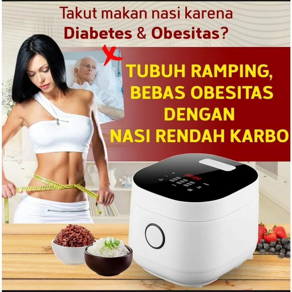 Ricecooker Digital Ravelle 3L - Rice Cooker  Low Carbo Rice Ceramic Innerpot Anti Lengket