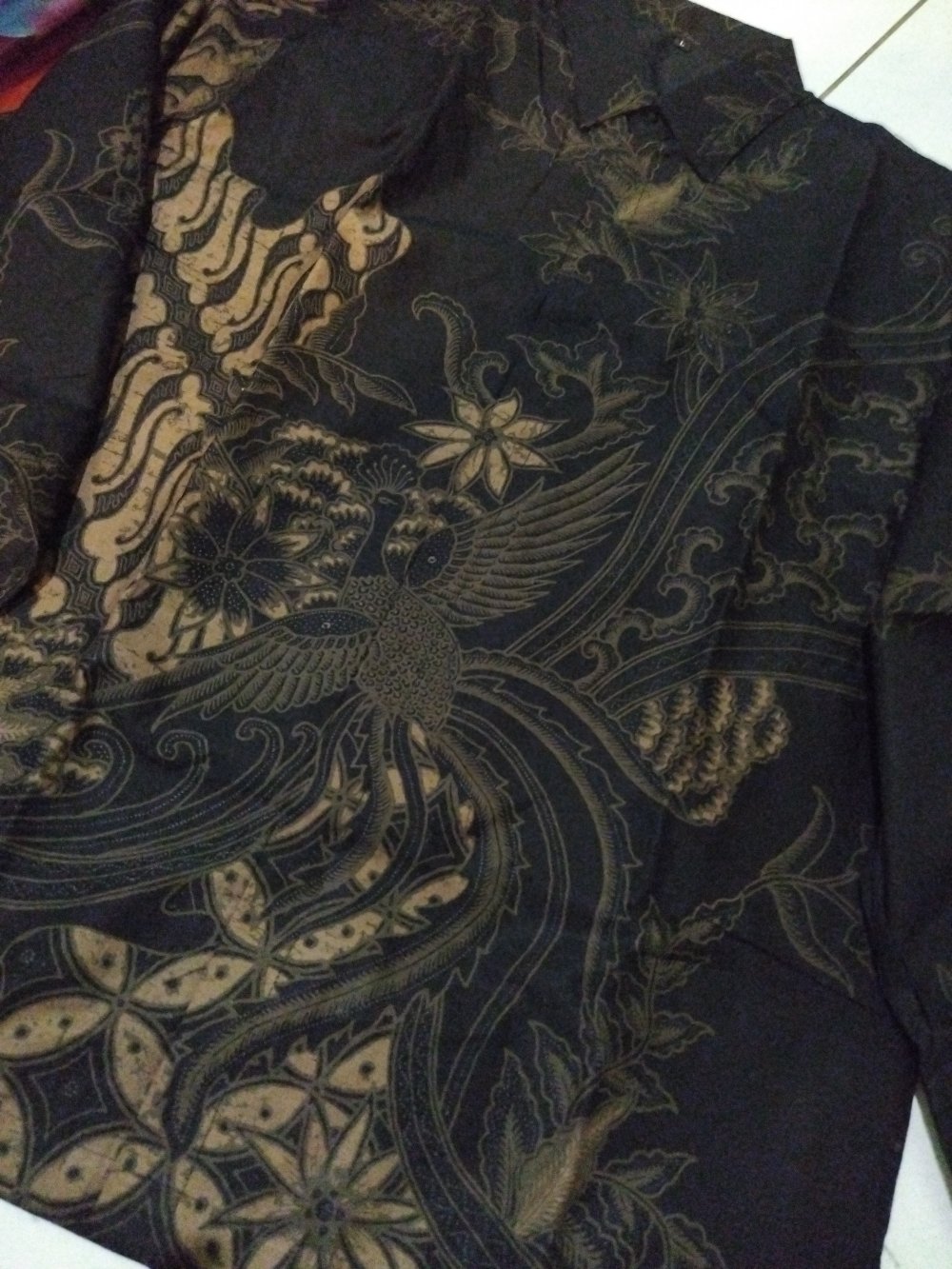 Batik Premium Pria Kemeja Batik Prabu Lengan Panjang Lengan Pendek Peksi Hitam Seling