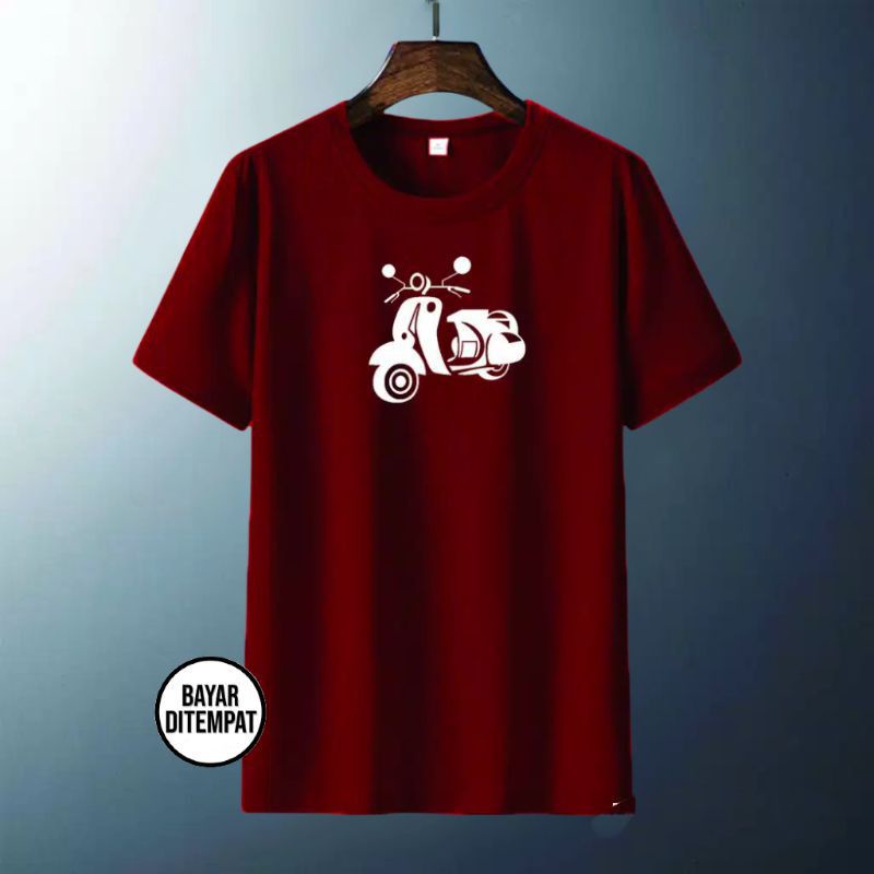 XOS - KAOS UNISEX MOTIF VESPA SABLON DIGITAL / KAOS DISTRO / KAOS TRENDING