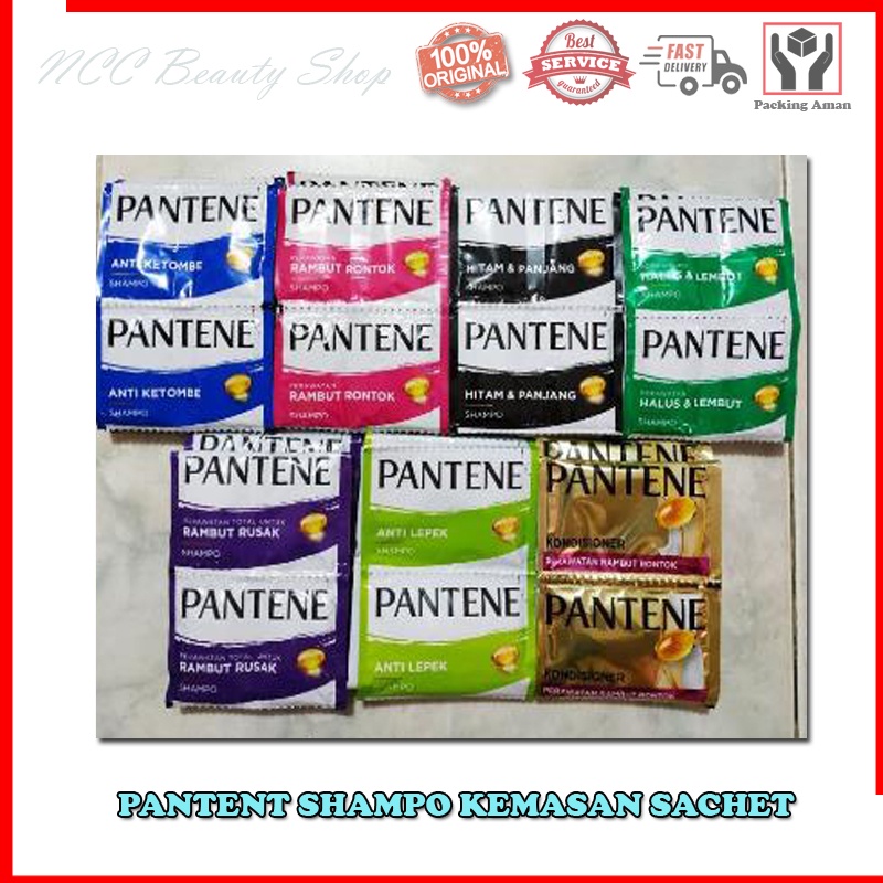 * NCC * Pantene Shampo Hitam dan Panjang Anti Ketombe Rambut Rontok Saset - Kemasan Sachet