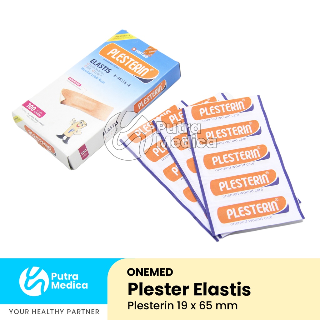Onemed First Aid Plesterin Elastis - 1 Box / Plester Perekat Penutup Luka / Peralatan P3K