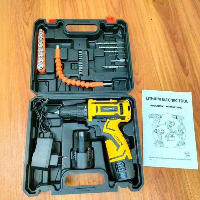 Mesin Bor Baterai Cordless Murah 12V Nagawa