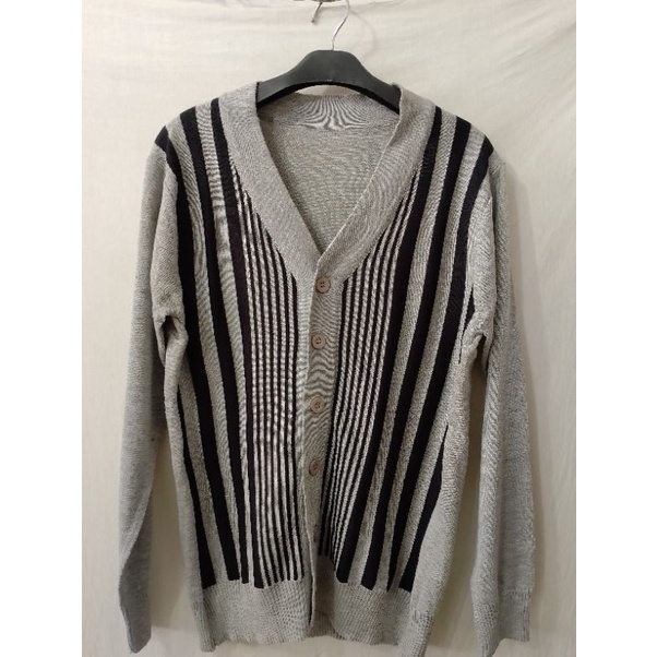 Cardigan kancing Pria salur//Cardigan Pria//Cardigan katun//