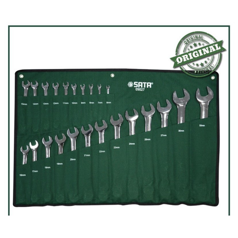 SATA 09027 Kunci Ring Pas 23 Pcs 6 - 32 mm Combination Wrench Set Metric