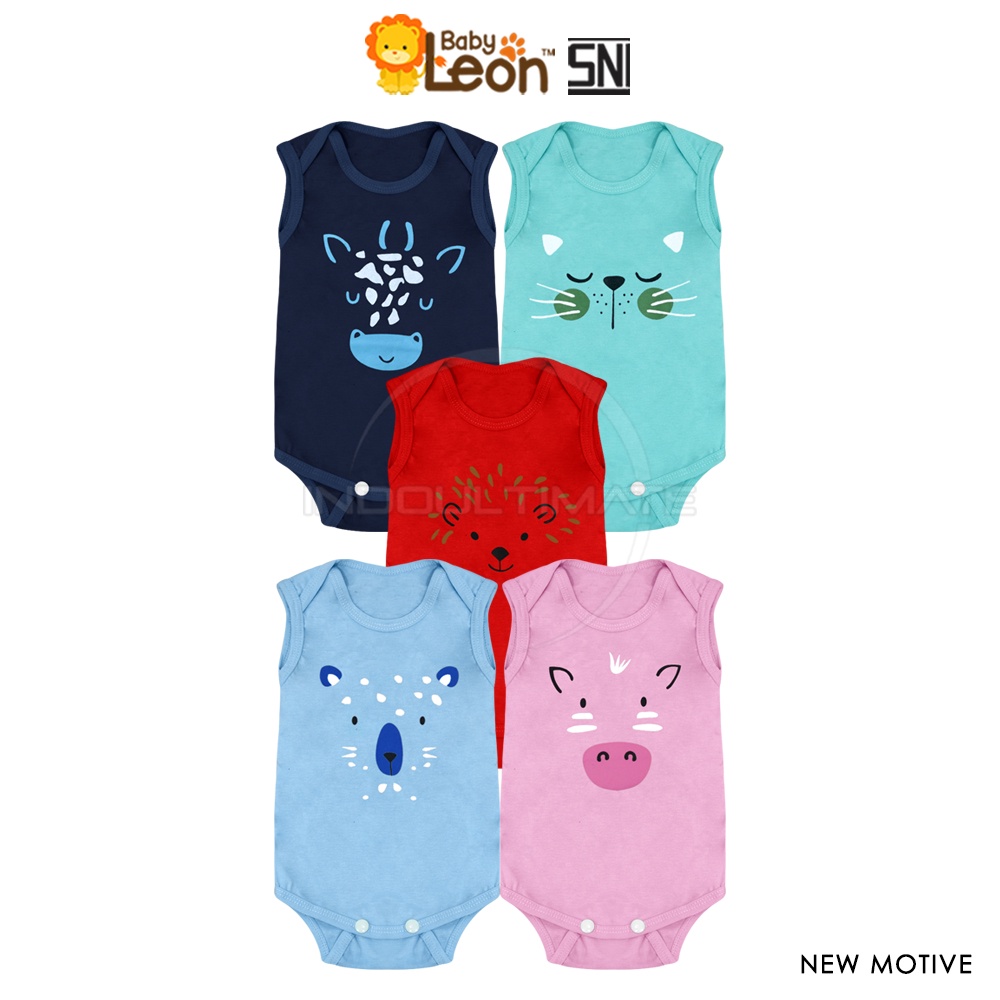 Jumpsuit Bayi Jumper Bayi  BABY LEON Seri  Face Laki Laki Perempuan Lengan Panjang Lengan Pendek Lengan Kutung COTTON Jumpsuit Baby Bodysuit Baju Bayi baru Lahir Perlengkapan Bayi Baru Lahir BC-023SK BC-024SK BC-025SK