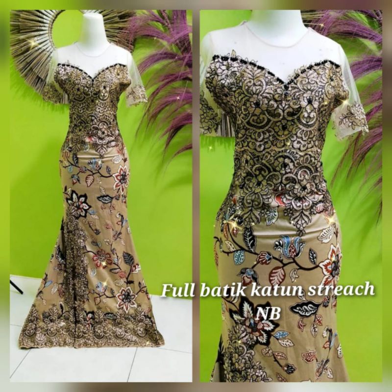 baju singer/baju penyanyi/baju pesta/katun streach cream/merah hitam bordir hitam