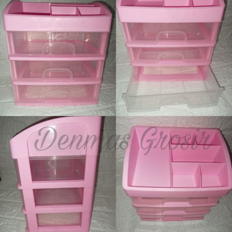 (COD) Rak Laci Kosmetik Susun 3 JUMBO / Rak Makeup Organizer / Rak Kosmetik Viral