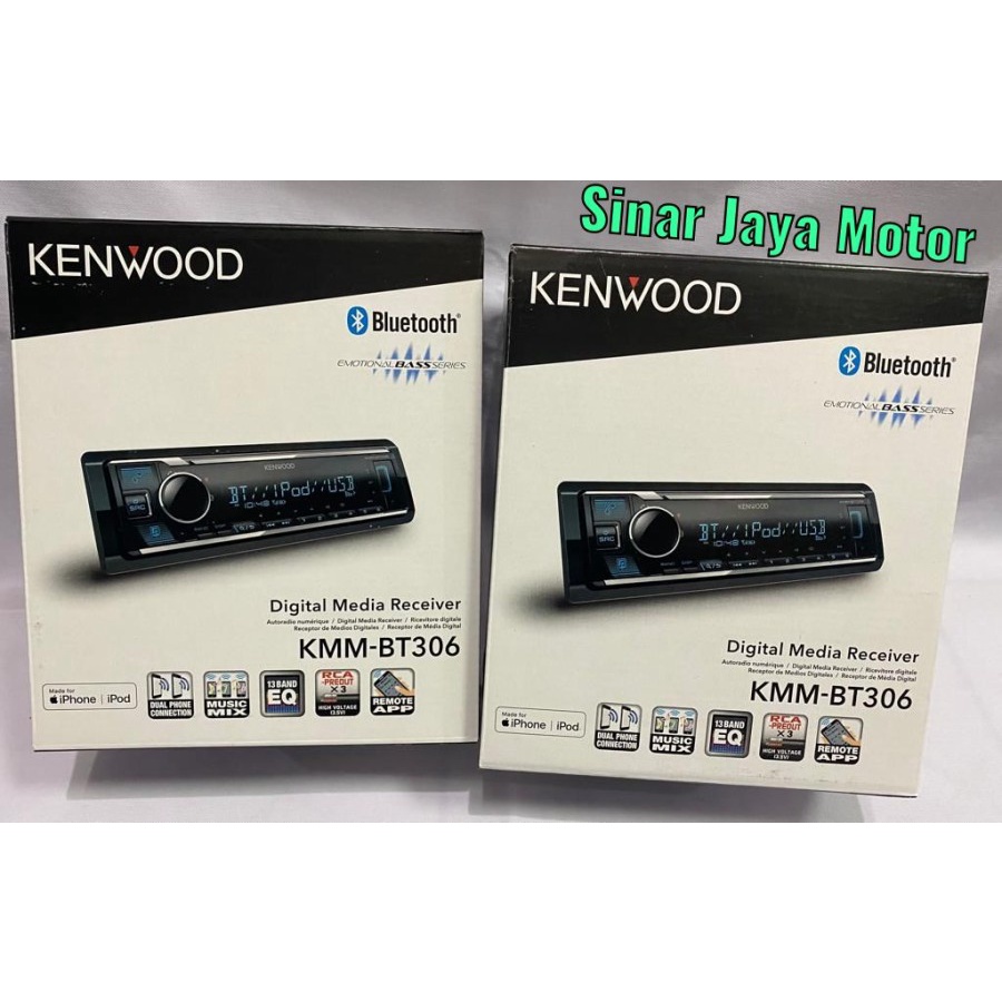 Single Din Kenwood KMM-BT306 Bluetooth FLAC Time Alignment kenwood single din