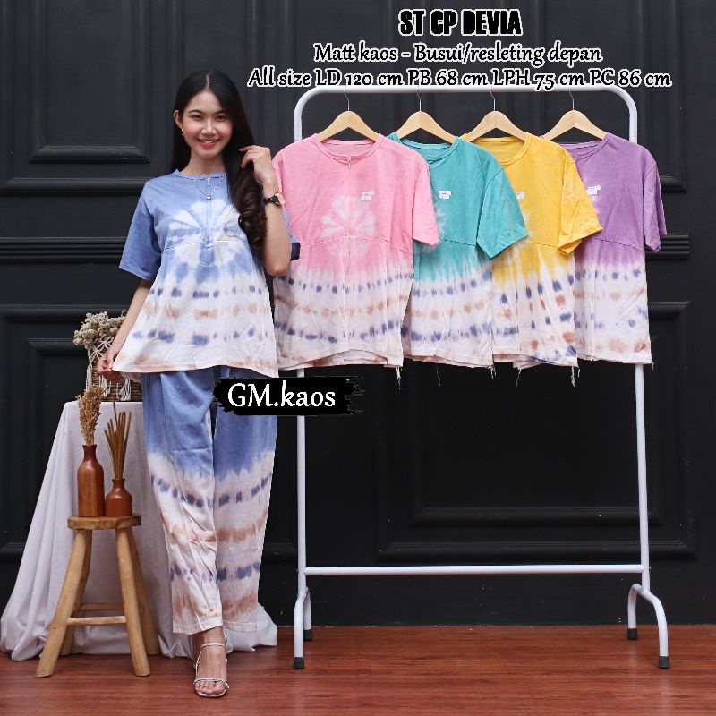Setelan panjang jumbo busui bahan kaos adem