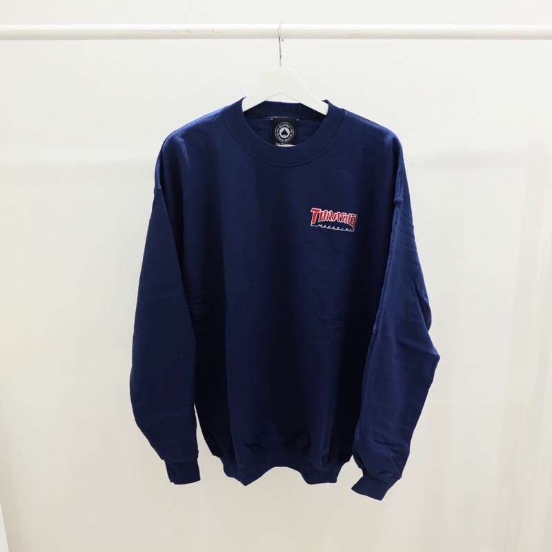 Crewneck Thrasher Embroidered Outlined Crew Navy Original